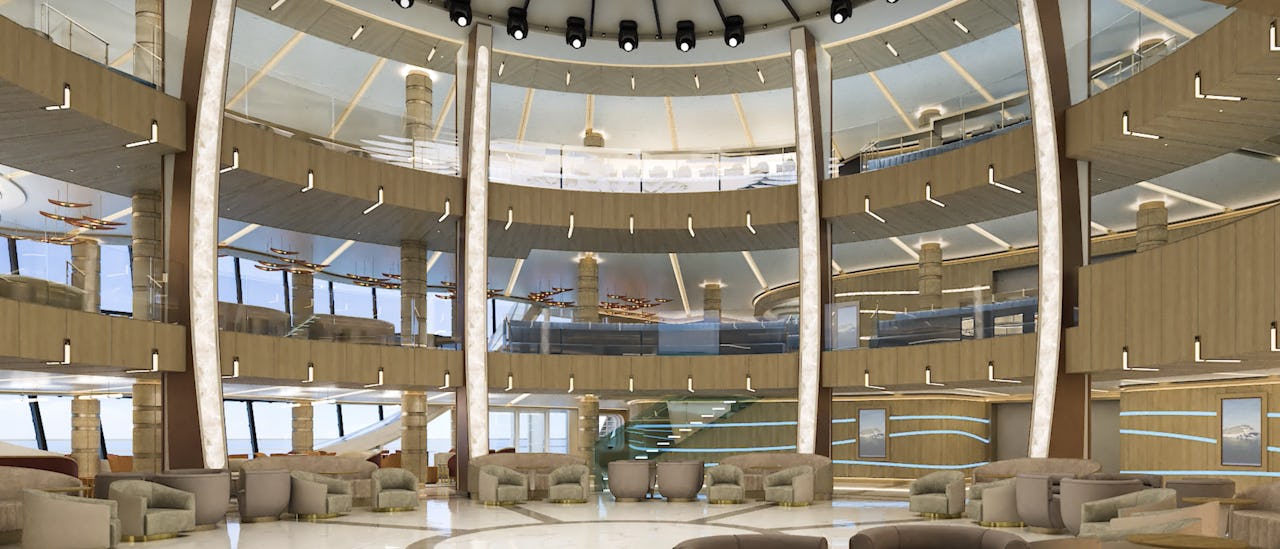 The heartbeat of the ship, the Piazza is inspired by the town squares of Europe