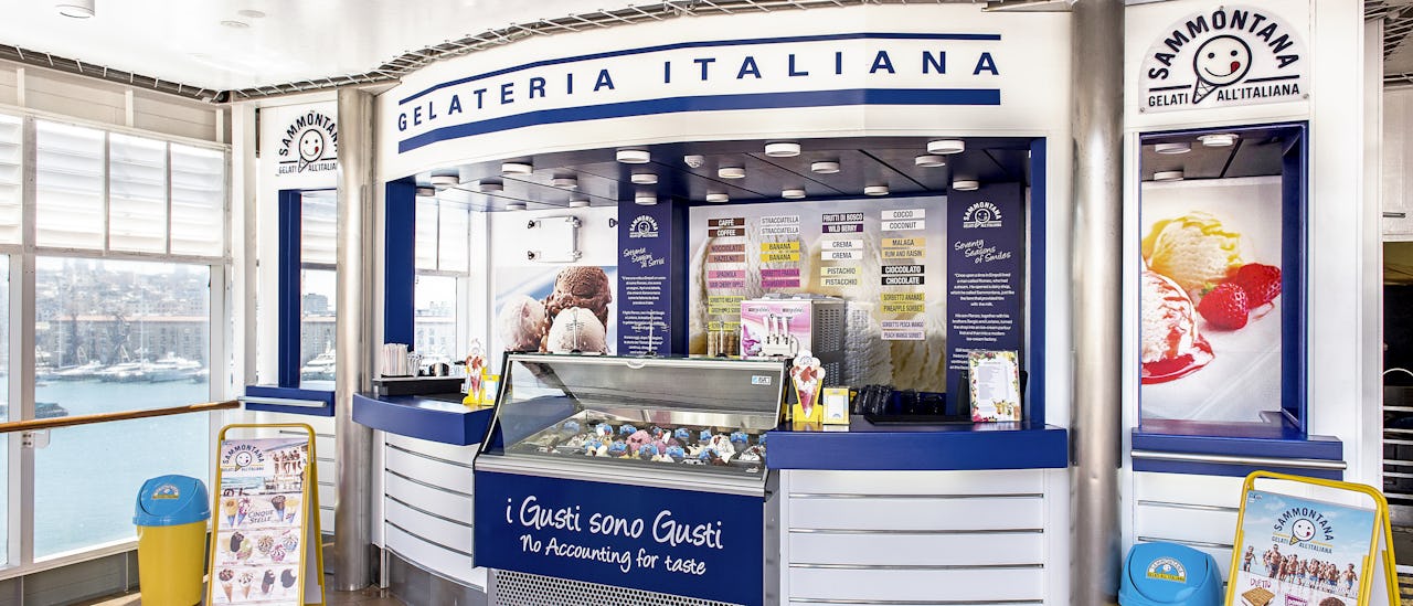 Jäätelö MSC Cruisesilla maistuu siltä kuin se maistuu Italiassa.