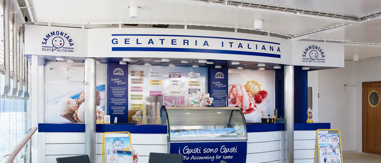 Jäätelö MSC Cruisesilla maistuu siltä kuin se maistuu Italiassa.