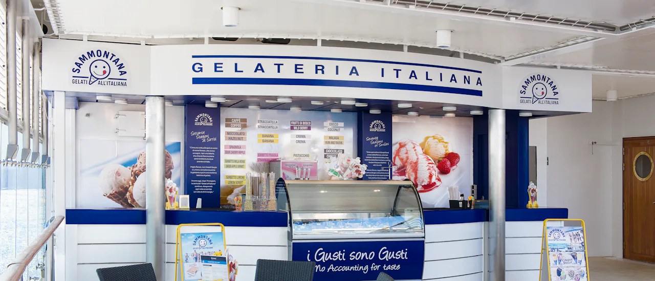 Jäätelö MSC Cruisesilla maistuu siltä kuin se maistuu Italiassa.